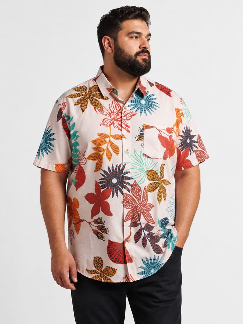 Roark Men's Journey Short Sleeve Button Up Shirt Zealandia XXL